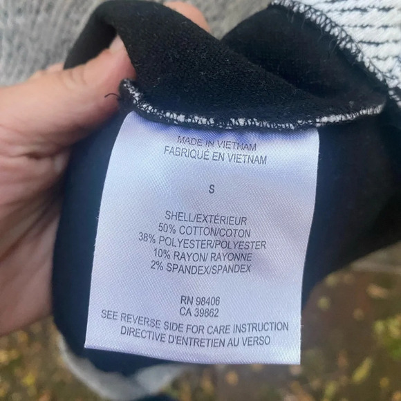 Theory Mock Turtleneck Black White Textured Sweater Size Small - Picture 6 of 7